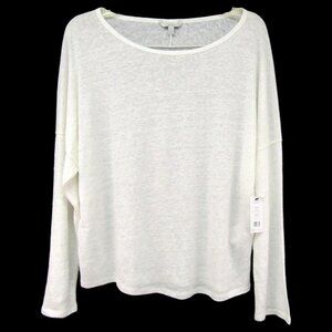 Joie Darlina Porcelain White 100% Linen Top Size L Long Sleeve. Worn once